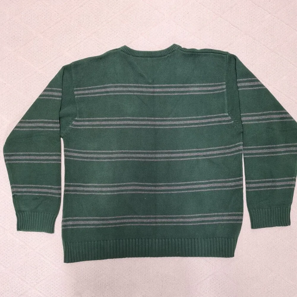 VTG Tommy Hilfiger Knit Sweater 90s Men's XL Crew Neck Striped Casual Preppy
